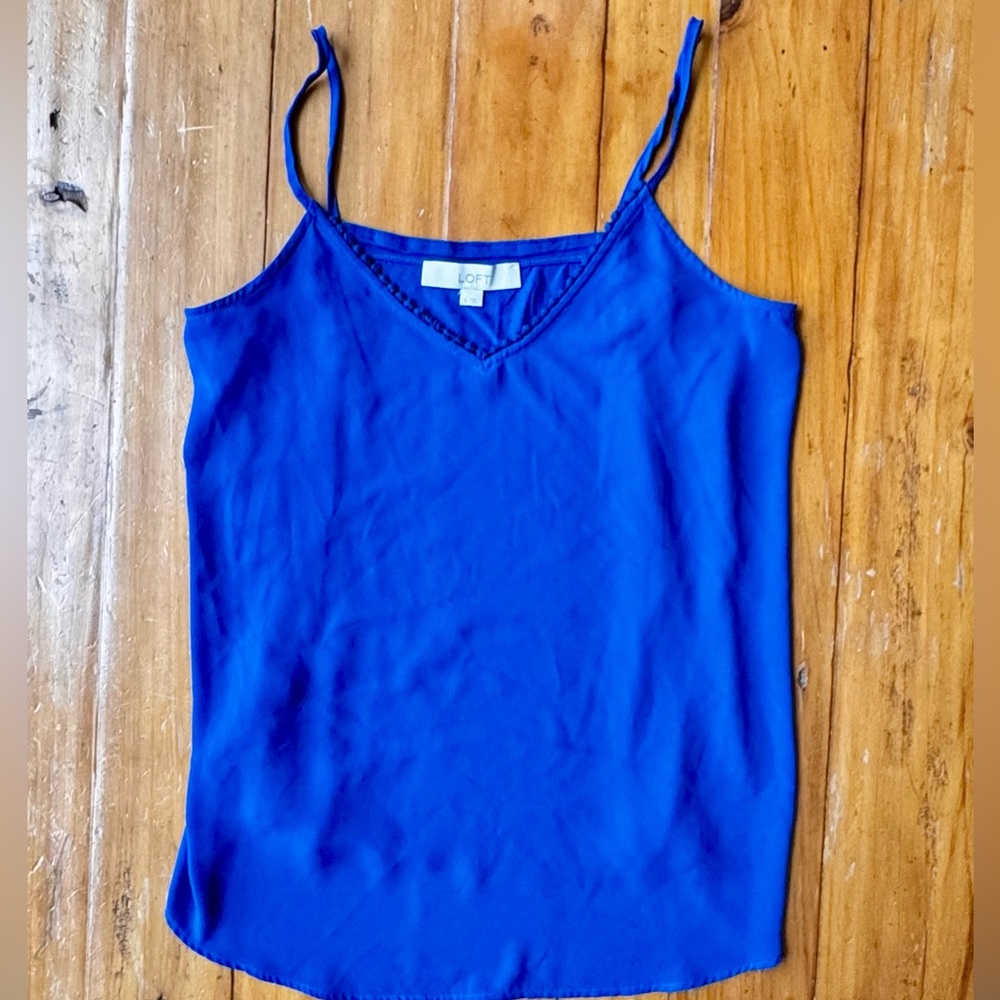 LOFT Cobalt Blue V-Neck Spaghetti Strap Cami Sz S